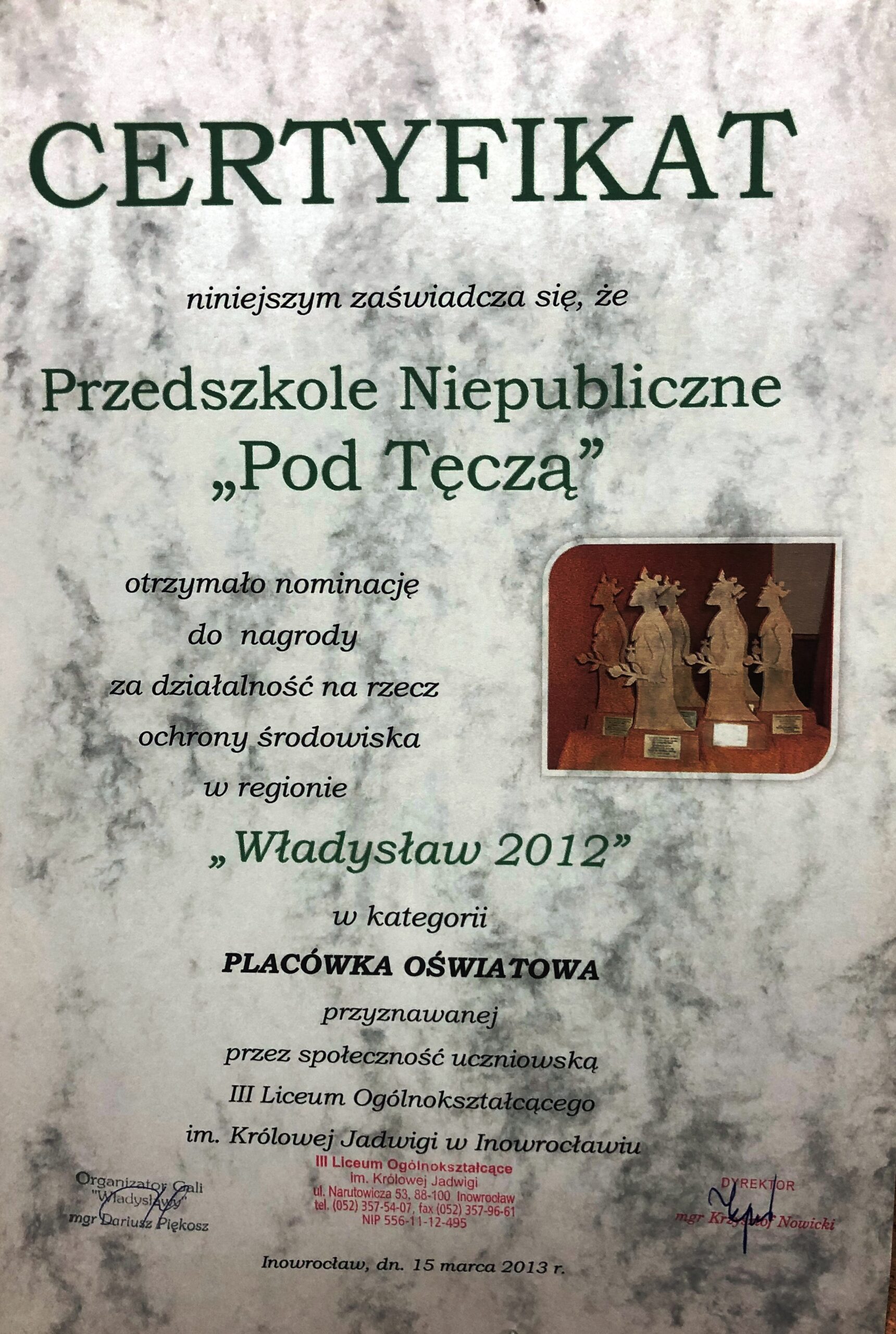 Nominacja Władysław 2012 - skan